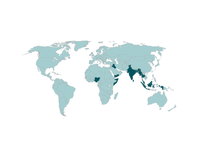 Map of regions of implementation 