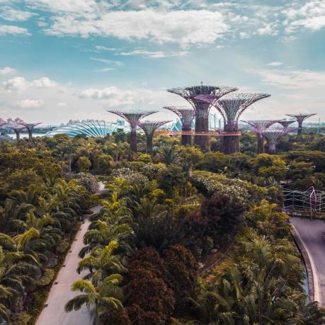 Marina Bay with nice garden in Singapore, Singapore