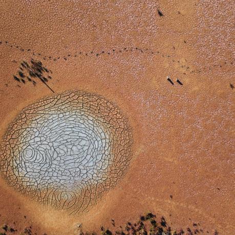 aerial view of dry land 